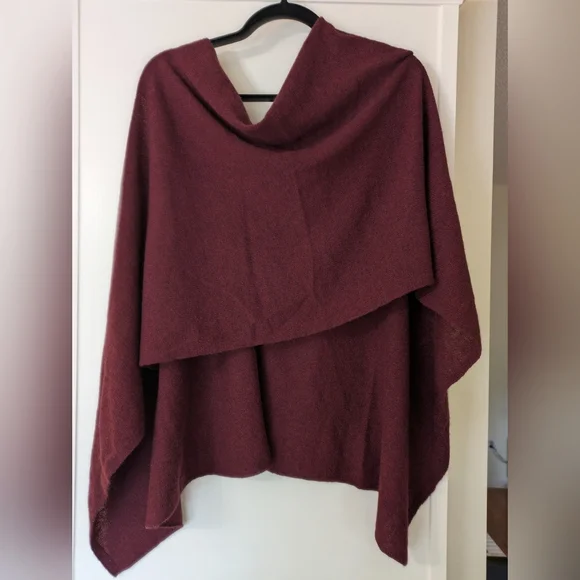 NWT Alashan Cashmere 100% Cashmere Dress Topper - Paprika (Burgundy) - Picture 2 of 9